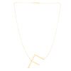 14K Yellow Gold Large Initial F Necklace