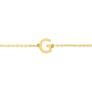 14K Yellow Gold Mini Initial G Necklace