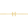 14K Yellow Gold Mini Initial H Necklace