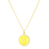 14K Yellow Gold Enamel H Initial Necklace