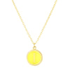 14K Yellow Gold Enamel I Initial Necklace