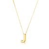 14K Yellow Gold Block Letter Initial J Necklace