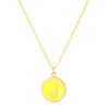 14K Yellow Gold Enamel J Initial Necklace