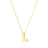 14K Yellow Gold Block Letter Initial L Necklace