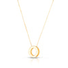 14K Yellow Gold Block Letter Initial O Necklace