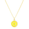 14K Yellow Gold Enamel O Initial Necklace