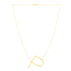 14K Yellow Gold Large Initial P Necklace