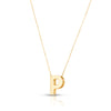 14K Yellow Gold Block Letter Initial P Necklace