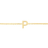 14K Yellow Gold Mini Initial P Necklace