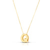 14K Yellow Gold Block Letter Initial Q Necklace