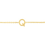 14K Yellow Gold Mini Initial Q Necklace