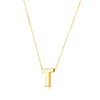 14K Yellow Gold Block Letter Initial T Necklace