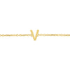 14K Yellow Gold Mini Initial V Necklace