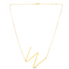 14K Yellow Gold Large Initial W Necklace