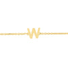 14K Yellow Gold Mini Initial W Necklace