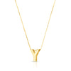 14K Yellow Gold Block Letter Initial Y Necklace