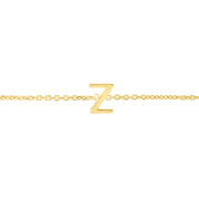 14K Yellow Gold Mini Initial Z Necklace