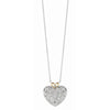 14K Two-Tone Yellow Gold & Sterling Silver Diamond Heart Necklace