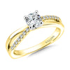 14K Yellow Gold Split Shank Diamond Engagement Ring
