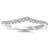 14K White Gold Curved Diamond Wedding Band