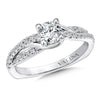 Diamond Ribbon Prong Engagement Ring
