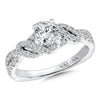 14K White Gold Twist Diamond Engagement Ring