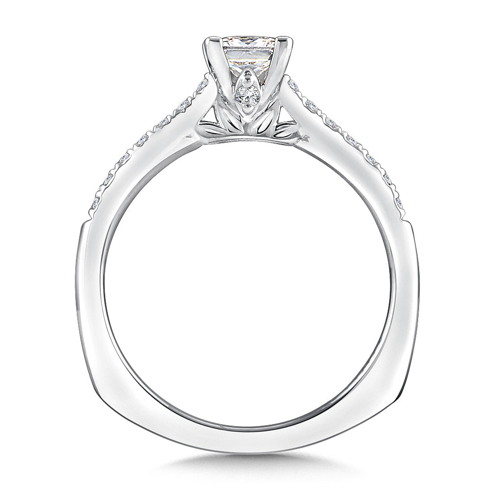 14K White Gold Peek-a-Boo Princess Diamond Engagement Ring