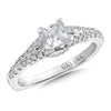 14K White Gold Split Shank Princess Diamond Engagement Ring