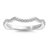 14K White Gold Curved Diamond Wedding Band
