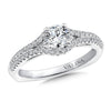 14K White Gold Split Shank Round Diamond Engagement Ring