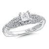 14K White Gold Milgrain Princess Diamond Engagement Ring