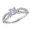 14K White Gold Split Shank Princess Diamond Engagement Ring