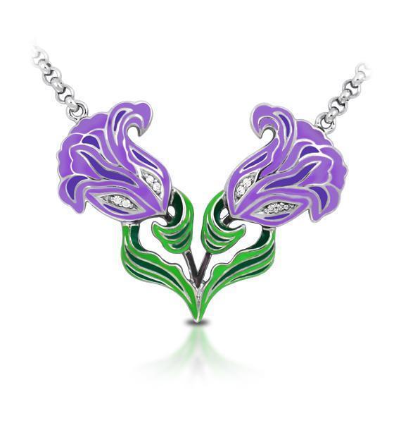 Sterling Silver Rose Nouveau Necklace