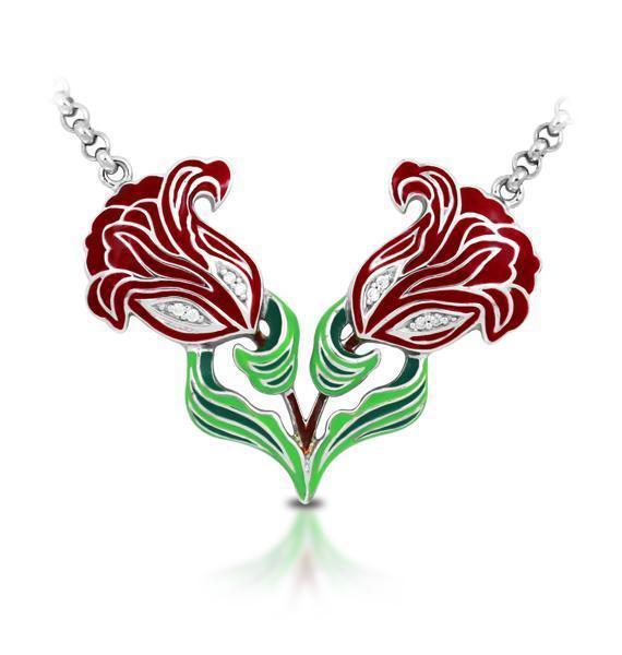 Sterling Silver Rose Nouveau Necklace