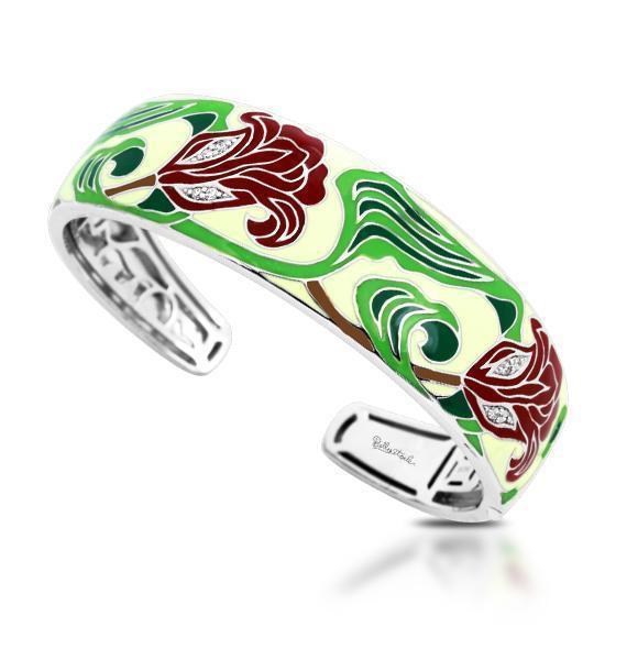 Sterling Silver Rose Nouveau Bangle