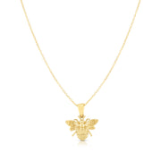 14K Yellow Gold Bumble Bee Necklace