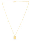 14K Yellow Gold Diamond O Caratagon Tag Necklace