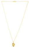 14K Yellow Gold Gemstone Inlay Oval Necklace