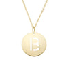 14K Yellow Gold Disc Initial B Necklace