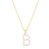14K Yellow Gold Pearl B Initial Necklace