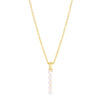 14K Yellow Gold Pearl I Initial Necklace