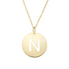 14K Yellow Gold Disc Initial N Necklace