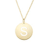 14K Yellow Gold Disc Initial S Necklace