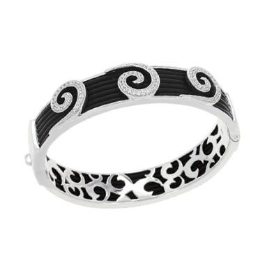 Sterling Silver Swirl Rubber Bangle