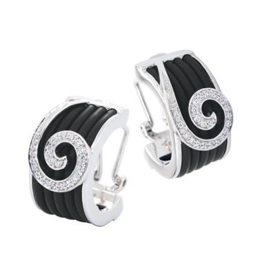 Sterling Silver Swirl Rubber Earrings