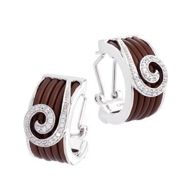 Sterling Silver Swirl Rubber Earrings