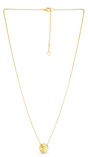 14K Yellow Gold Confetti Round Disc Necklace