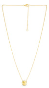 14K Yellow Gold Confetti Round Disc Necklace