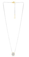 14K White Gold Confetti Round Disc Necklace