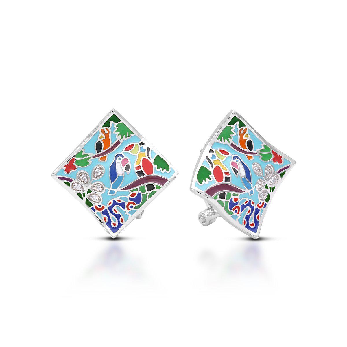 Sterling Silver Tropical Rainforest Earrings